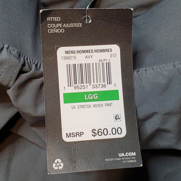 Under Armour Mens Size L NWT UA Stretch Woven Pants Gray 1366215 - Picture 7 of 9